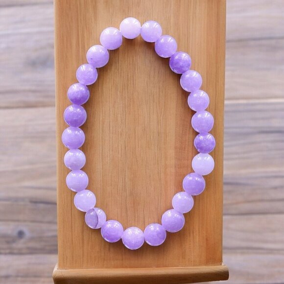 Purple Agate Crystal Gemstone Bracelet Handmade - Picture 3 of 4